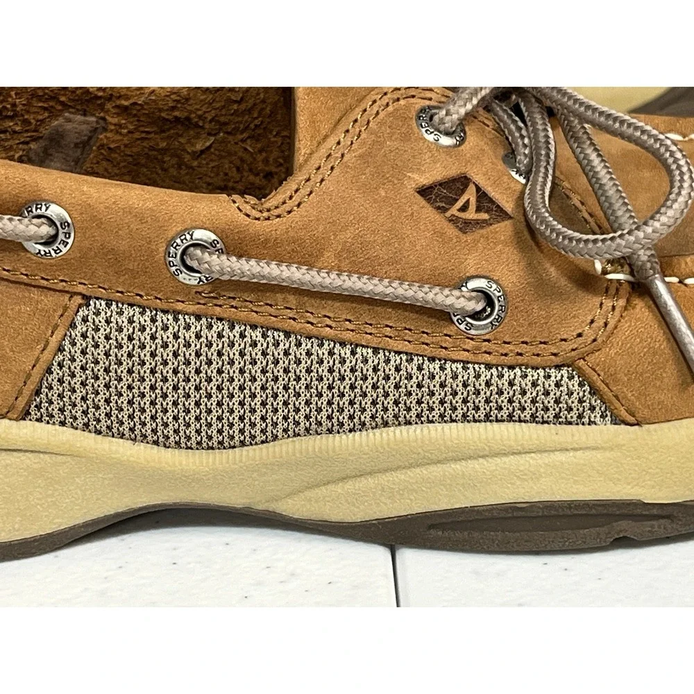Sperry Top-Sider Mens Billfish Boat Shoes Tan Leather Mesh‎ STS21592 Size 9